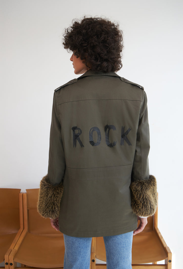 Rock Puffy Jacket Khaki