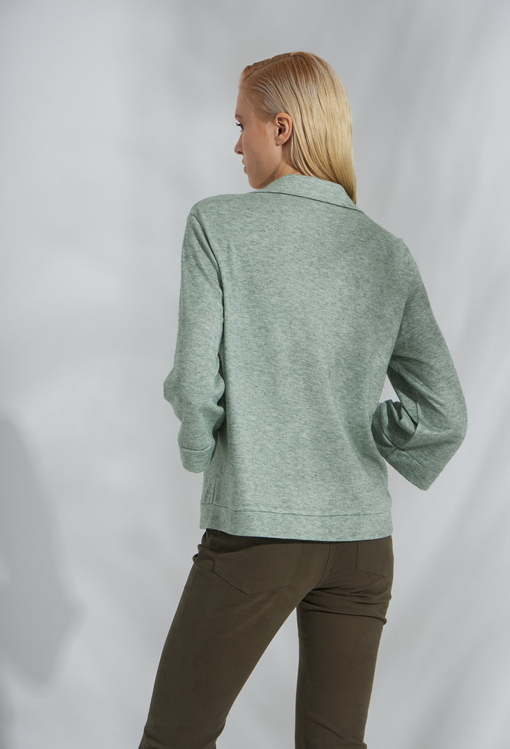 Lucky Knitted Polo Cardigan Mint