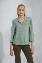 Wild West Knitted Polo Cardigan Mint